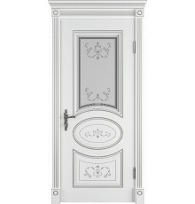 Амалия Эмаль белая патина серебро Сатин арт
